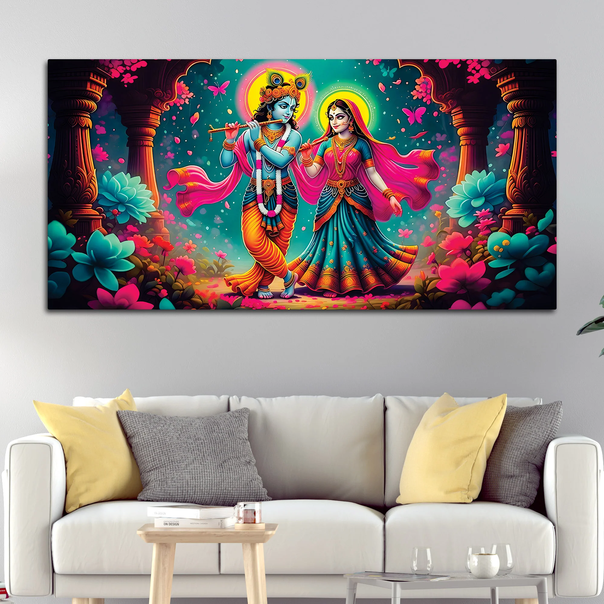 Beautiful Radha Krishna Painting for Spiritual Home Décor - Image 3