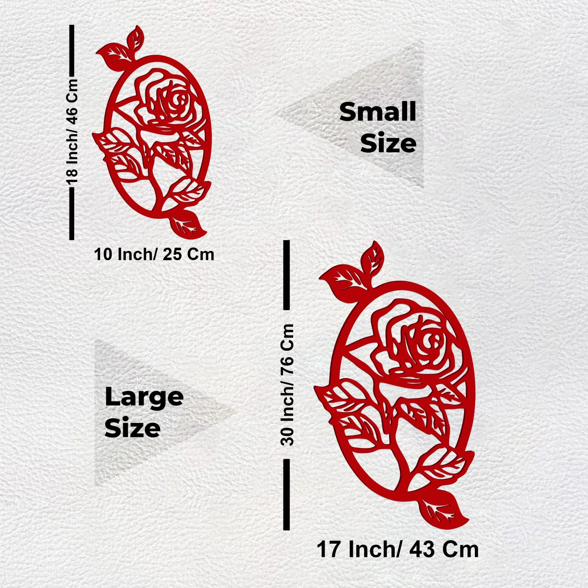 Beautiful Red Rose in Oval Shape Design Premium Quality Wooden Wall Hanging - Image 7