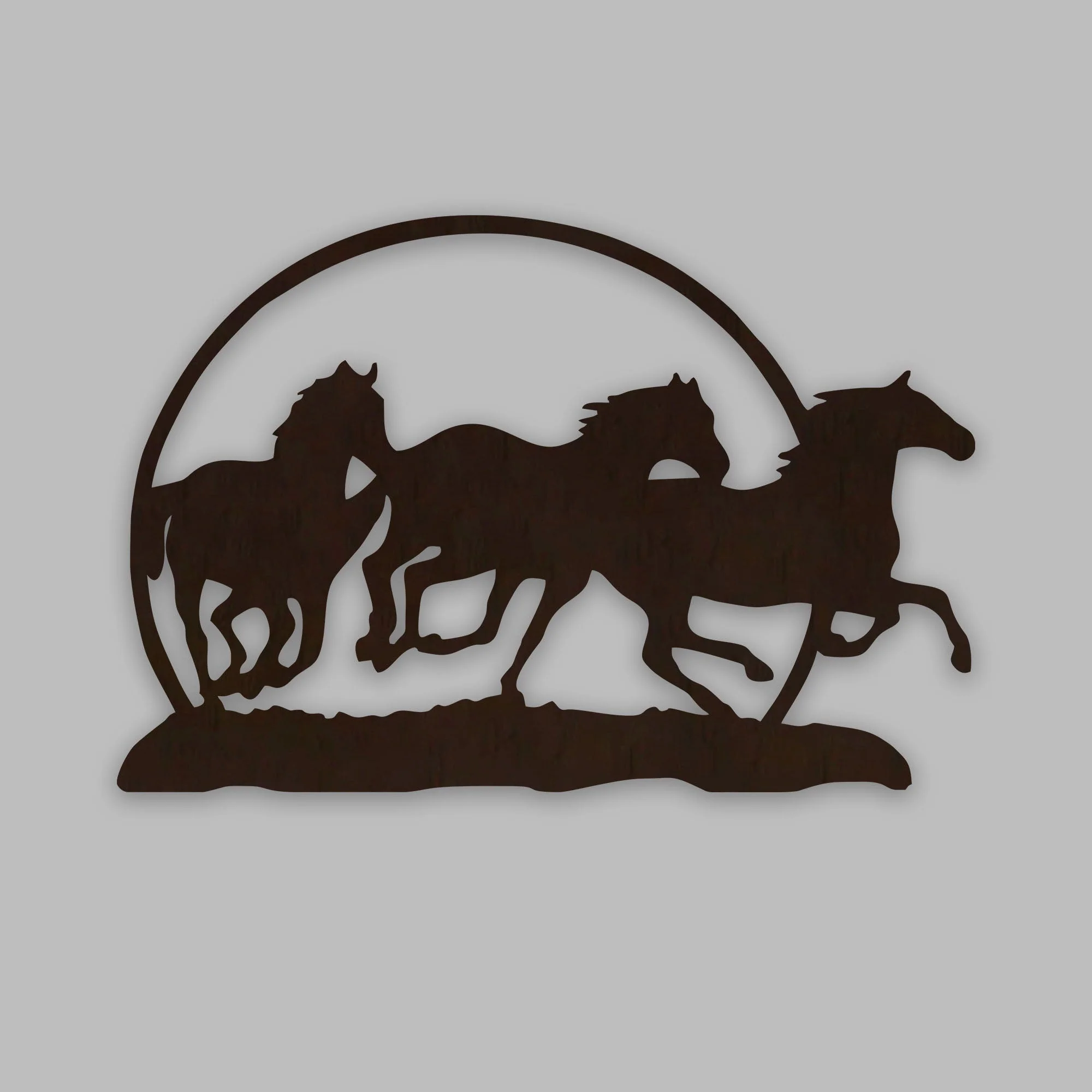 Beautiful Running Horse Backlit Wooden Wall Decor with LED Night Light Walnut Finish - Image 3