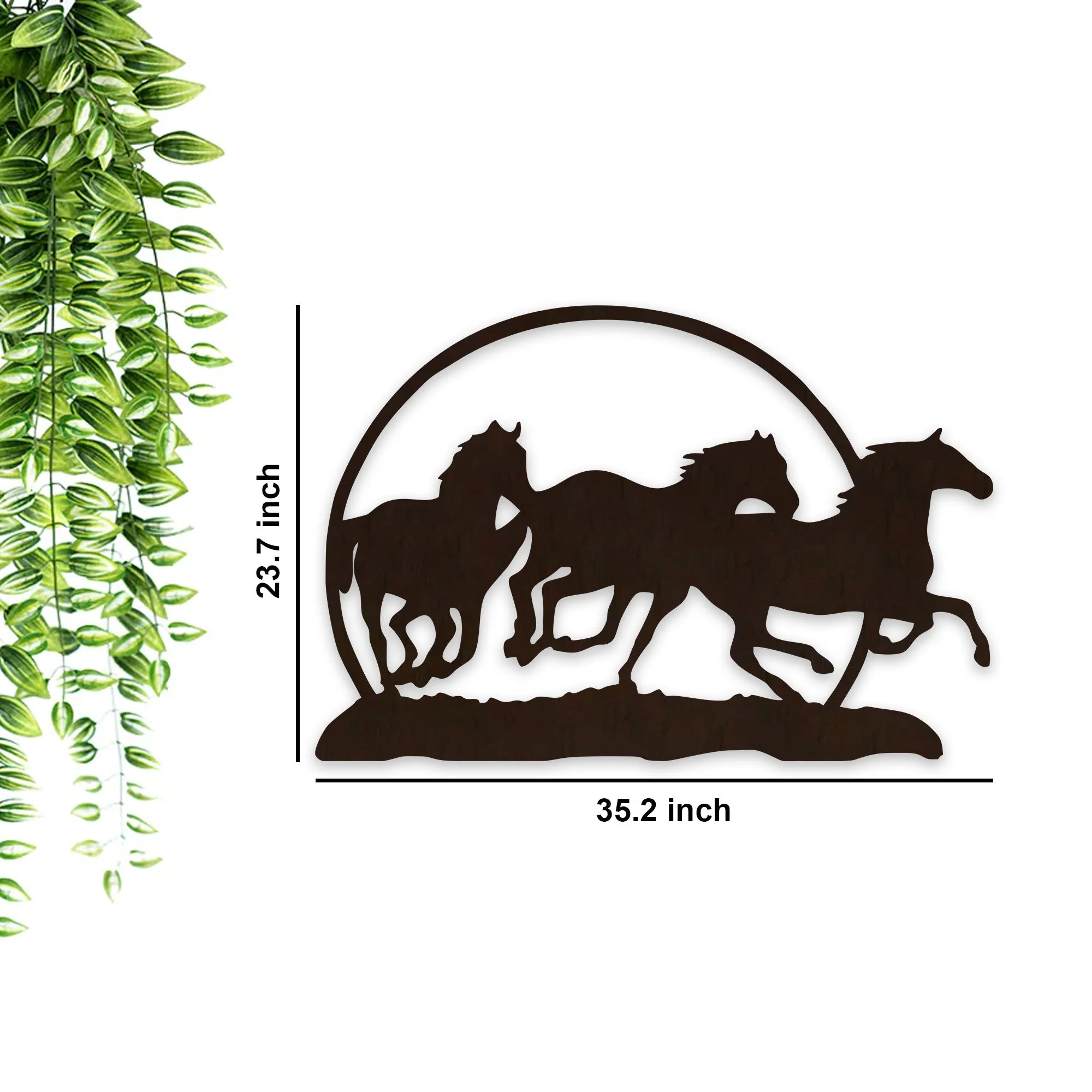 Beautiful Running Horse Backlit Wooden Wall Decor with LED Night Light Walnut Finish - Image 4