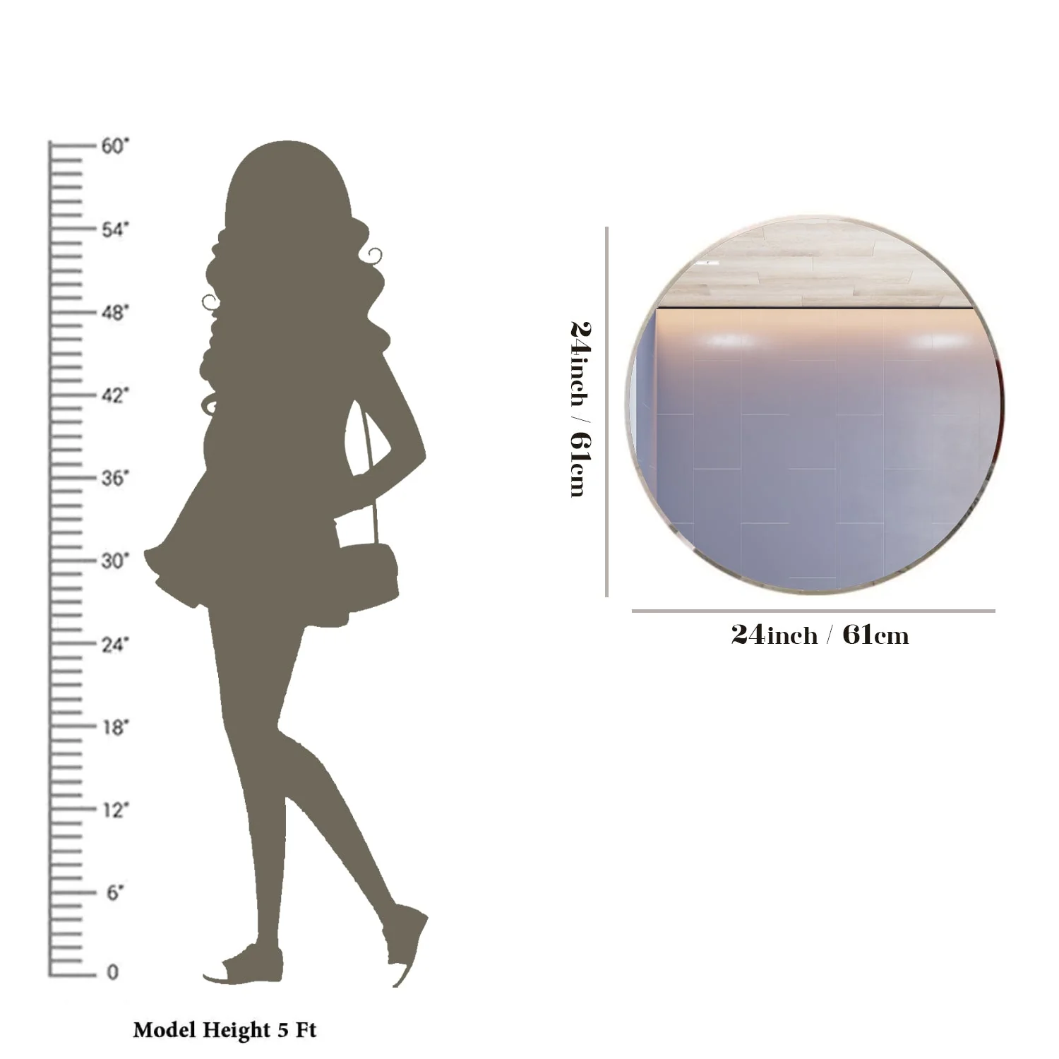 Beautiful Scandinavian Frameless Beveled Round Mirror - Image 4