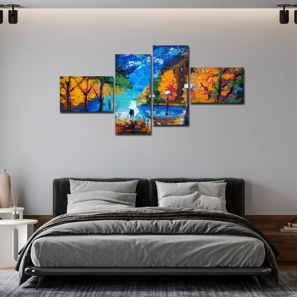 Beautiful Scenery of Couple Dating Canvas Wall Painting - Image 3
