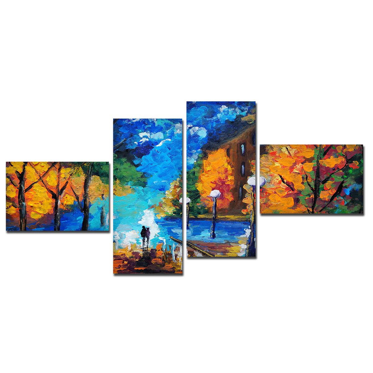 Beautiful Scenery of Couple Dating Canvas Wall Painting - Image 4
