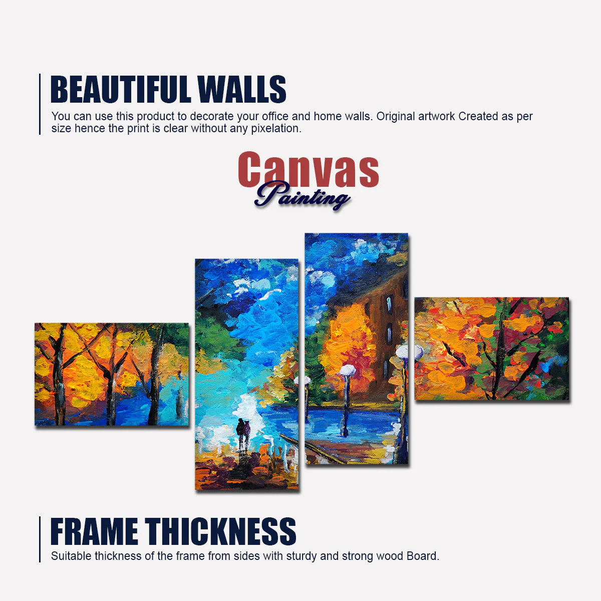 Beautiful Scenery of Couple Dating Canvas Wall Painting - Image 5