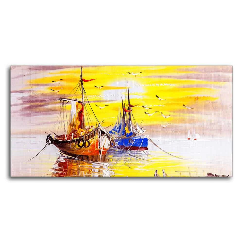 Beautiful Scenery of Sailing Ship on the Ocean Wall Painting - Image 5