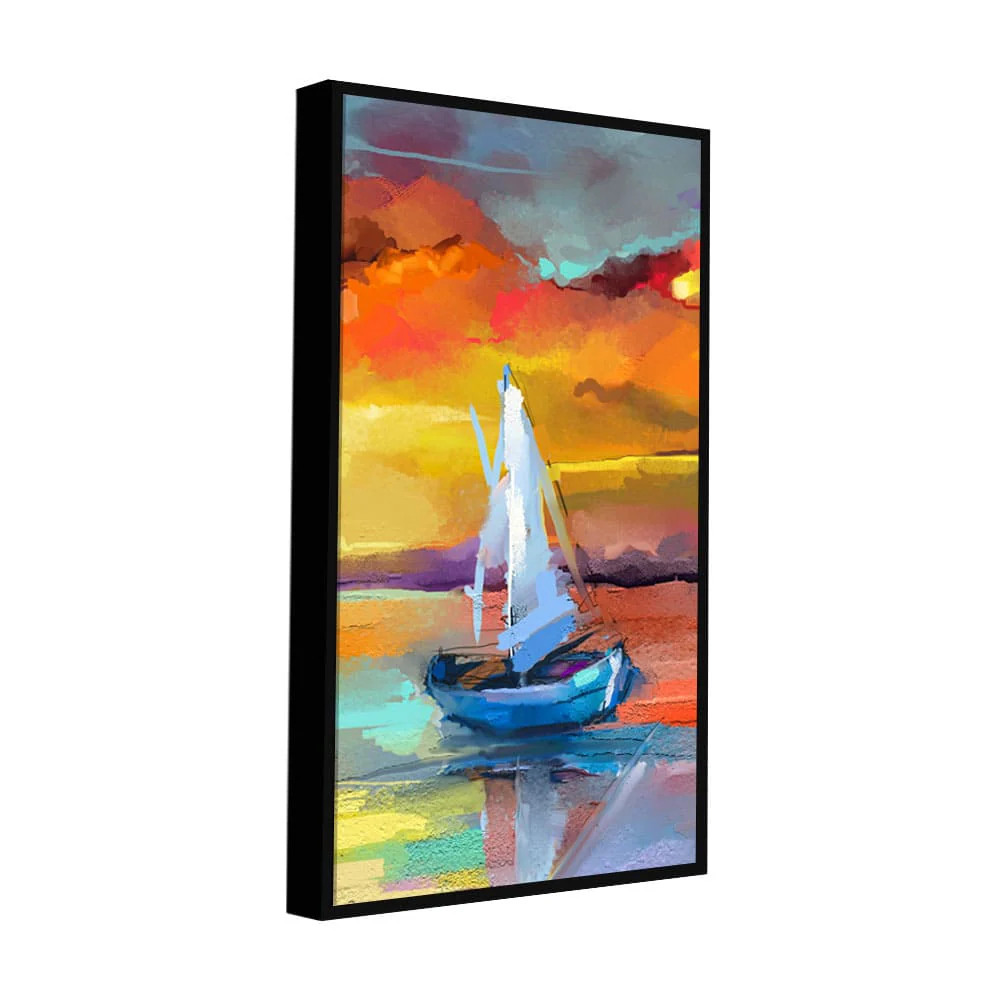 Beautiful Ship in the Ocean Abstract Scenery Premium Canvas Wall Painting - Image 5