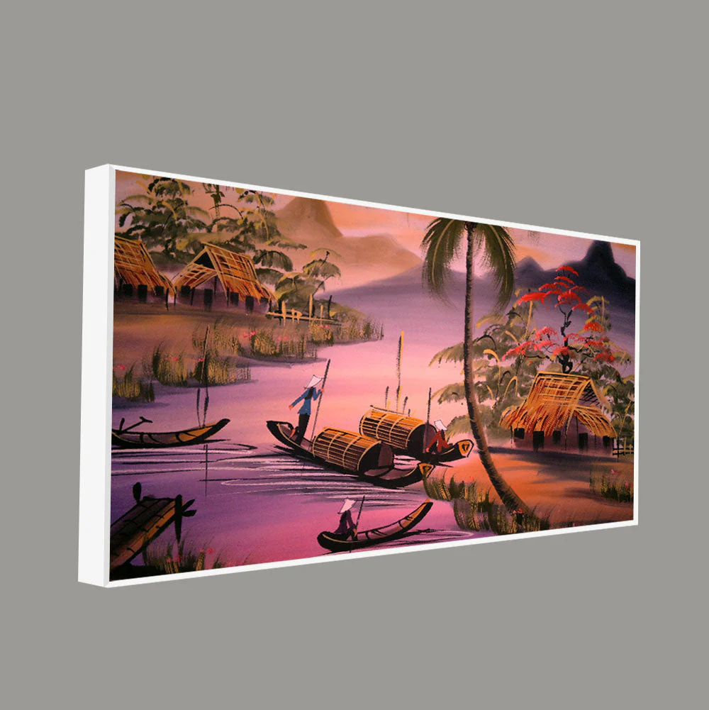 Beautiful Sunset Scenery Canvas Wall Painting - Image 5
