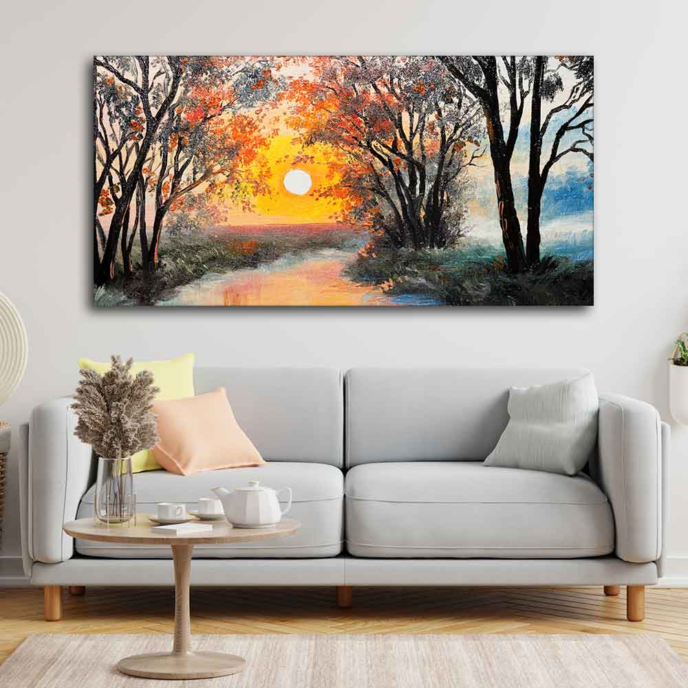 Beautiful Sunset Scenery Premium Wall Painting - Image 3