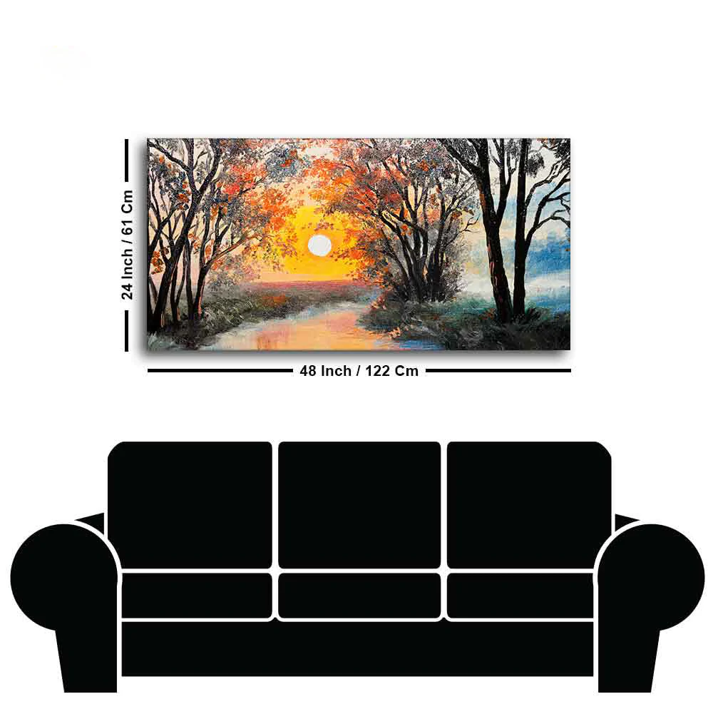 Beautiful Sunset Scenery Premium Wall Painting - Image 7