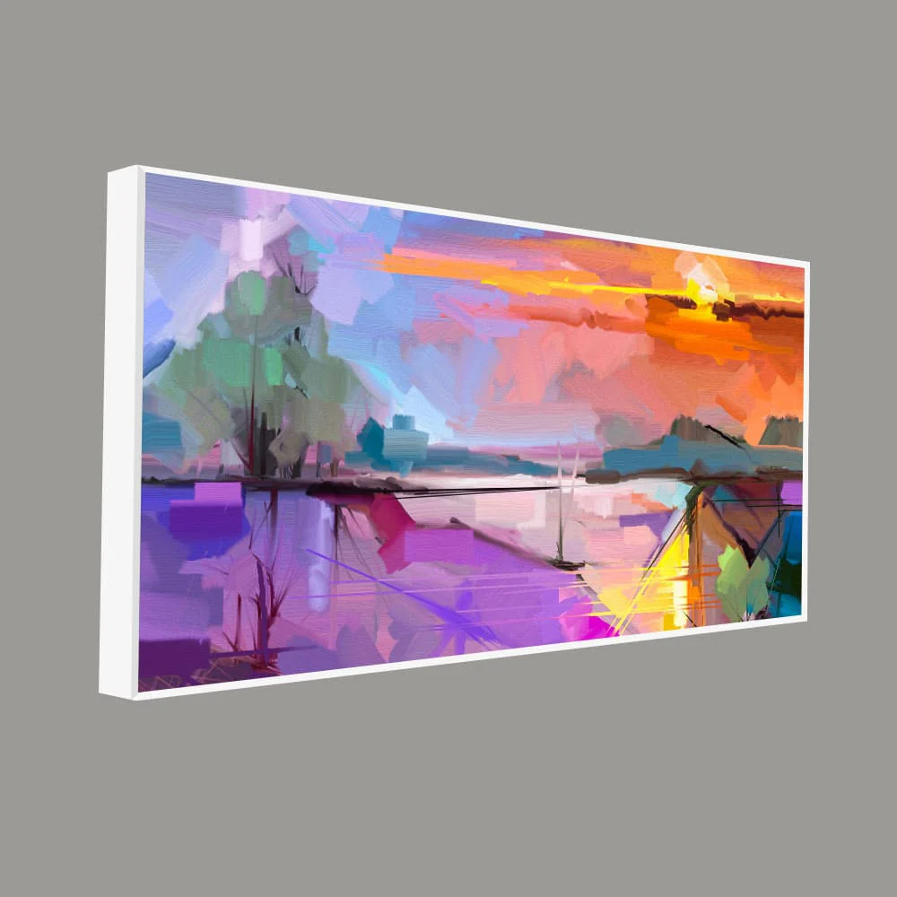 Beautiful Sunset View Abstract Art Canvas Wall Painting - Image 5