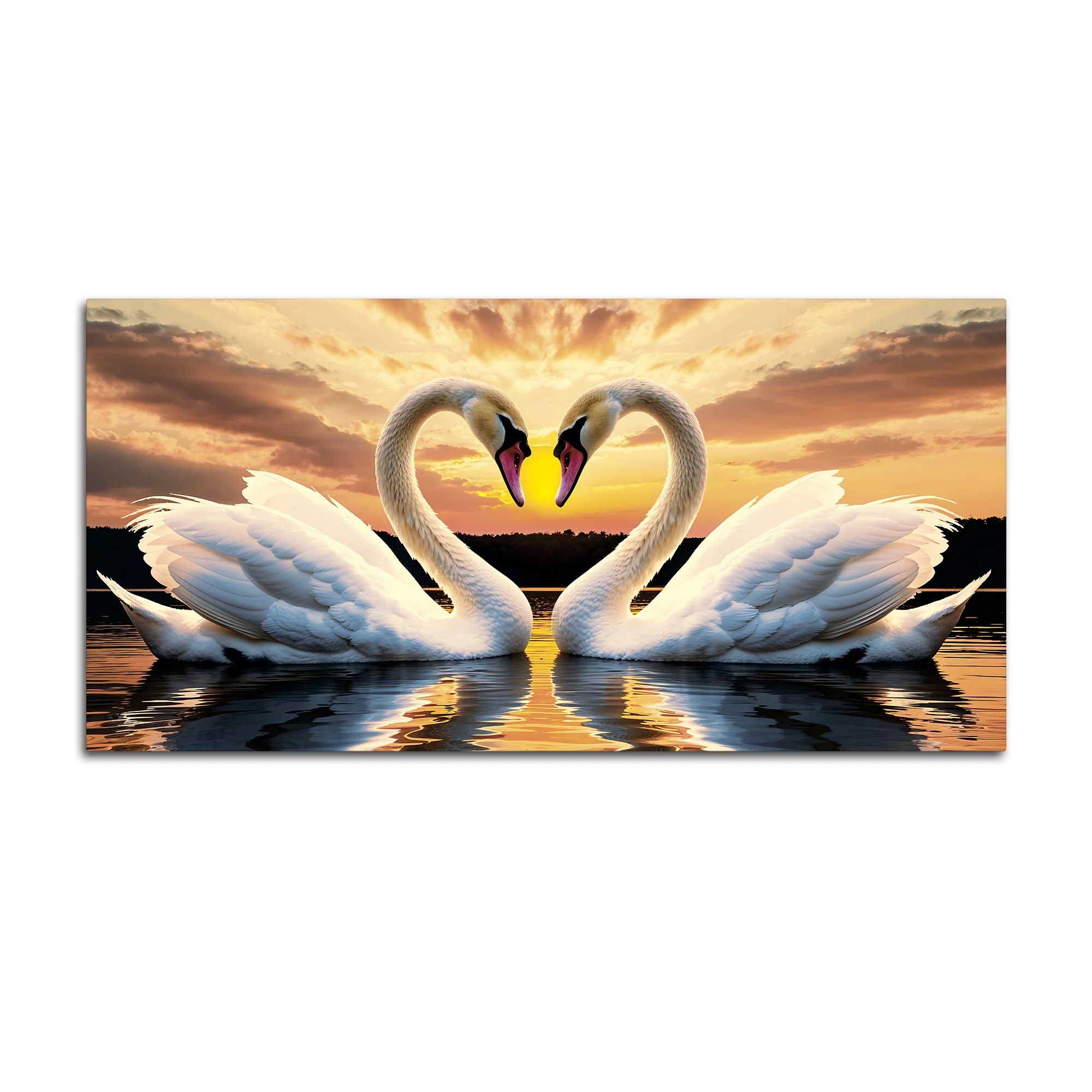 Beautiful Swan Pair Wall Painting for Home & Bedroom Décor - Image 4