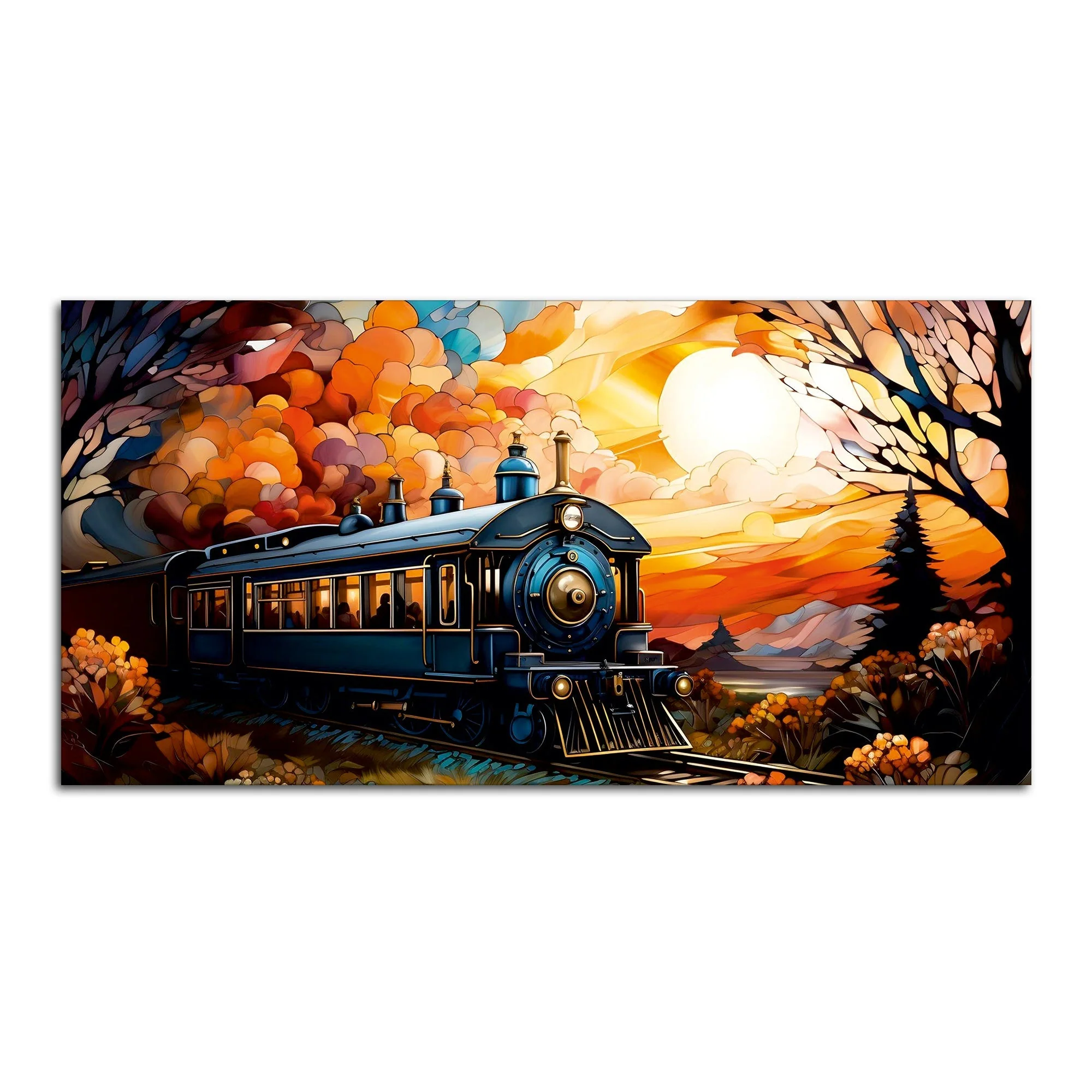 Beautiful Train View Premium Canvas Wall Painting - Image 4