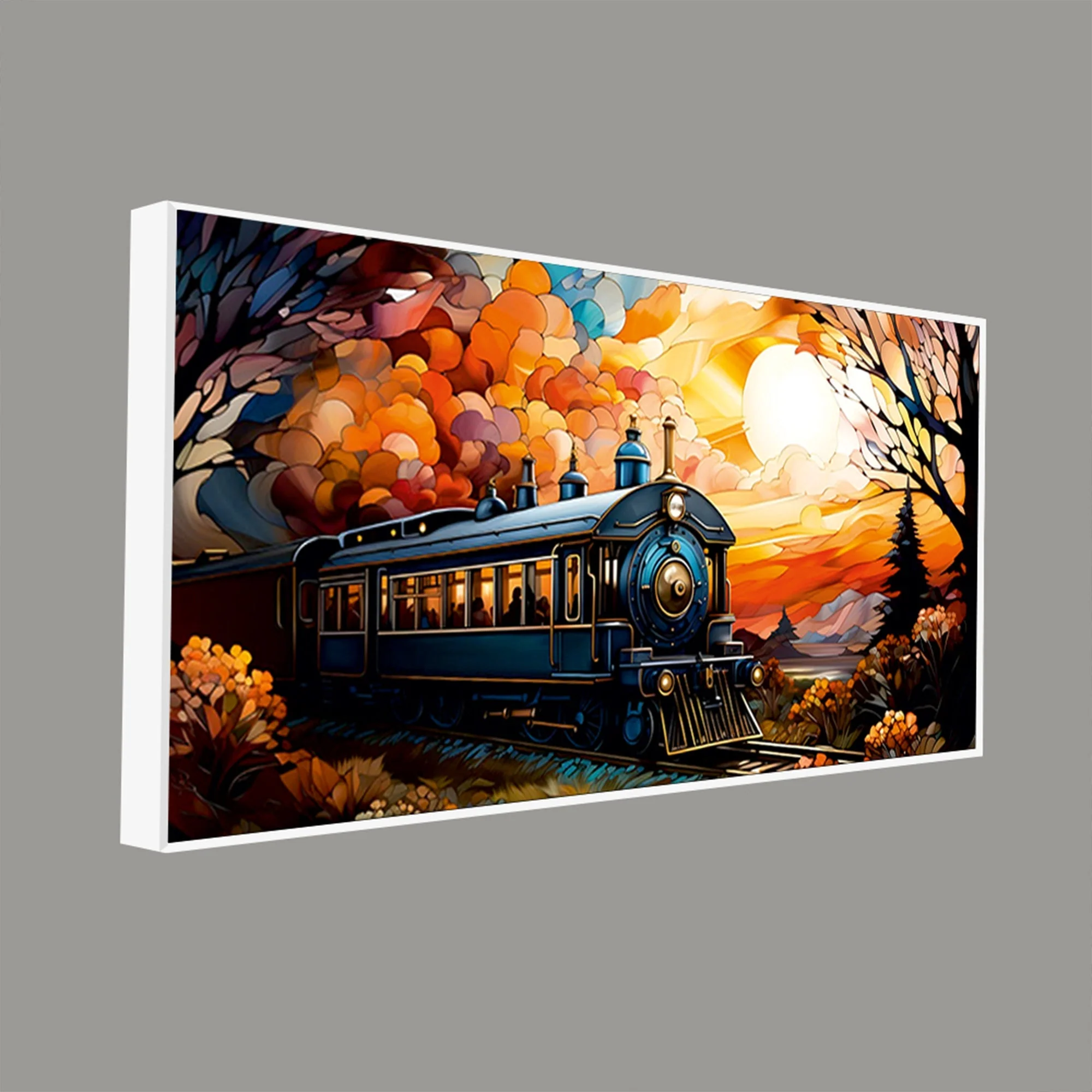 Beautiful Train View Premium Canvas Wall Painting - Image 5