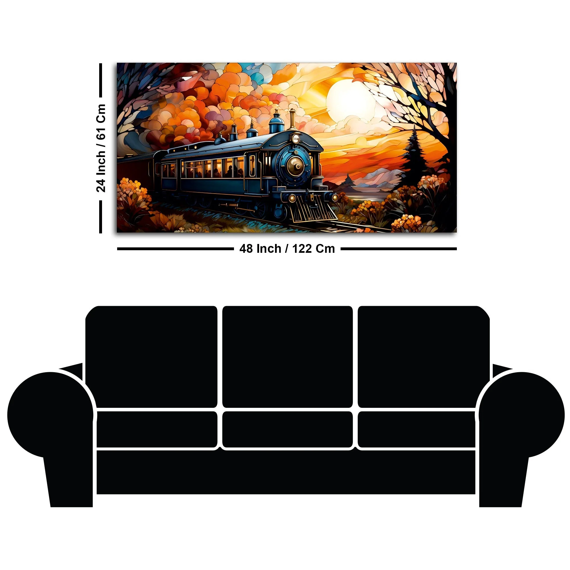 Beautiful Train View Premium Canvas Wall Painting - Image 7