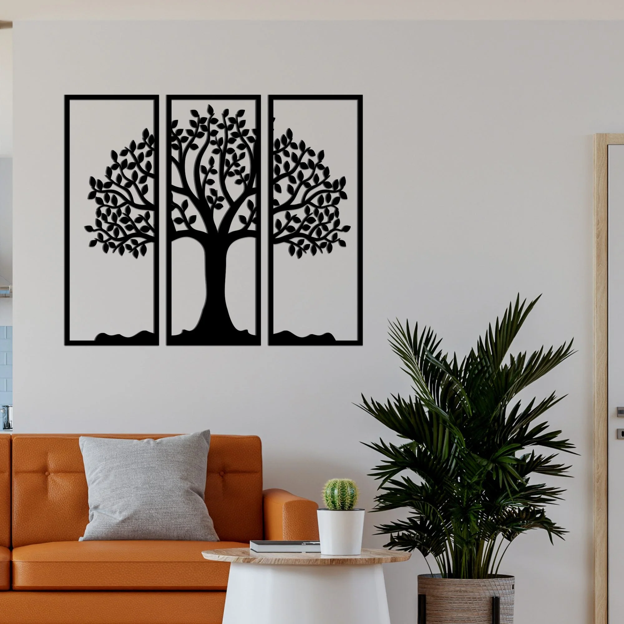 Beautiful Tree Design in 3 Pieces Premium Quality Wooden Wall Hanging - Image 3
