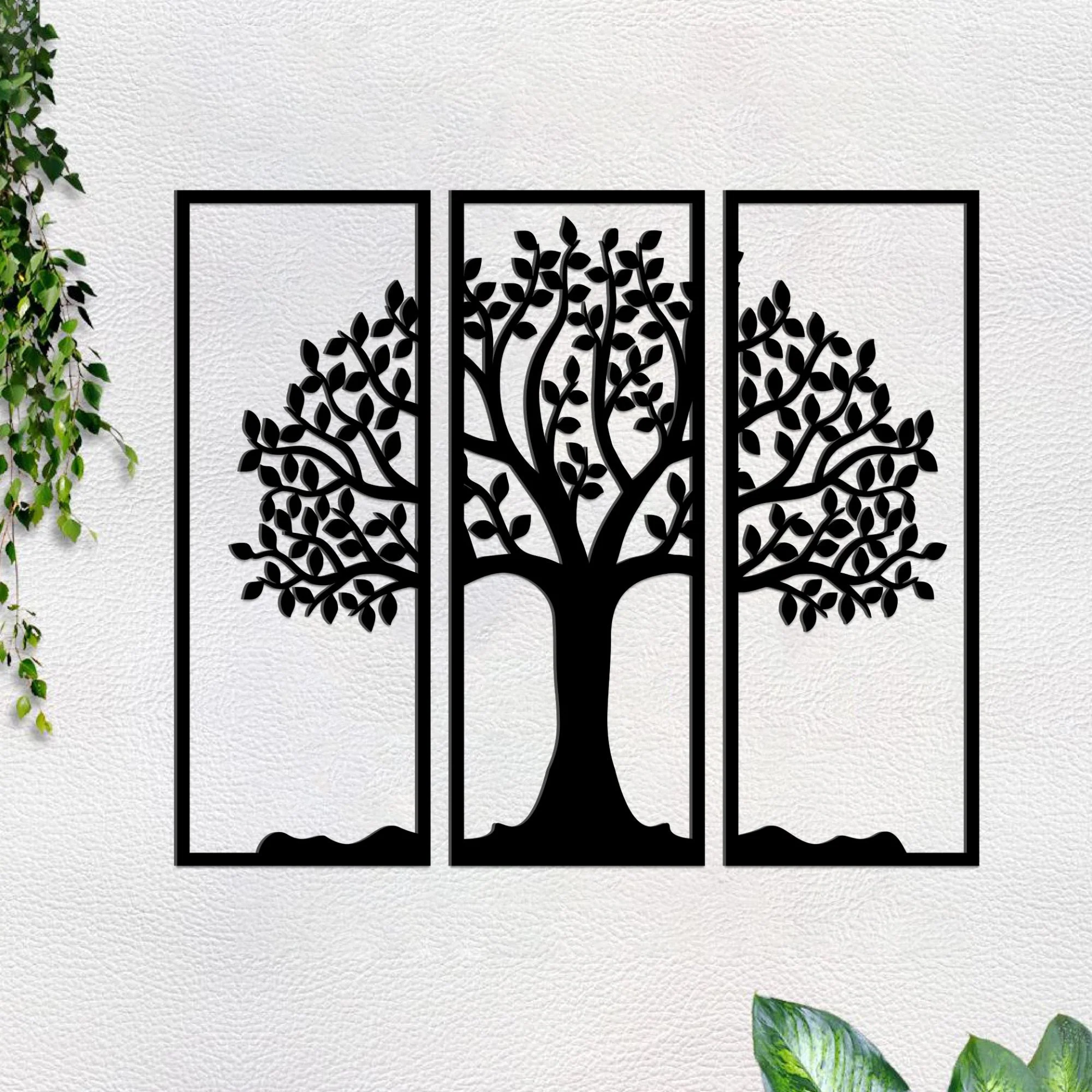 Beautiful Tree Design in 3 Pieces Premium Quality Wooden Wall Hanging - Image 5