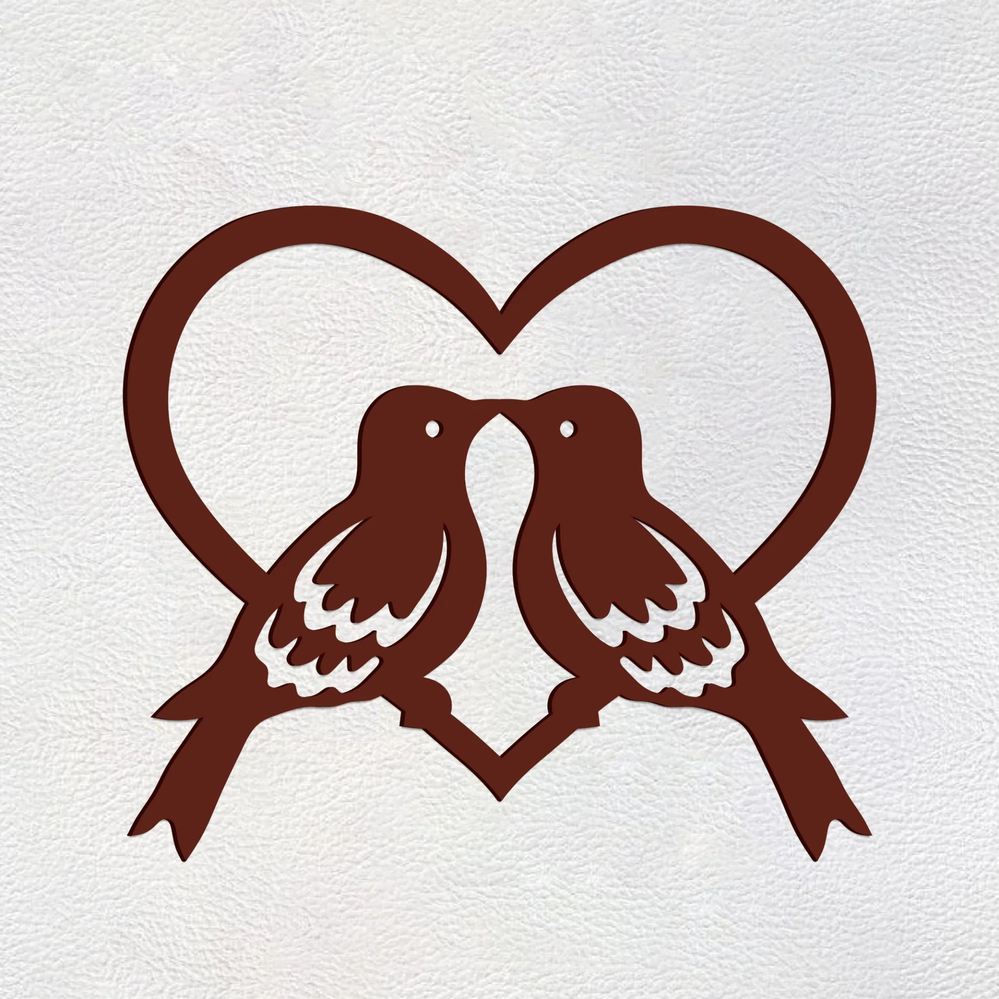 Beautiful Two Birds in Heart Design Premium Quality Wooden Wall Hanging - Image 6