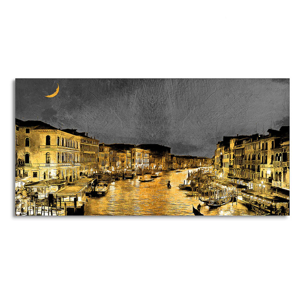 Beautiful Venice City at Night Canvas Wall Painting - Image 4