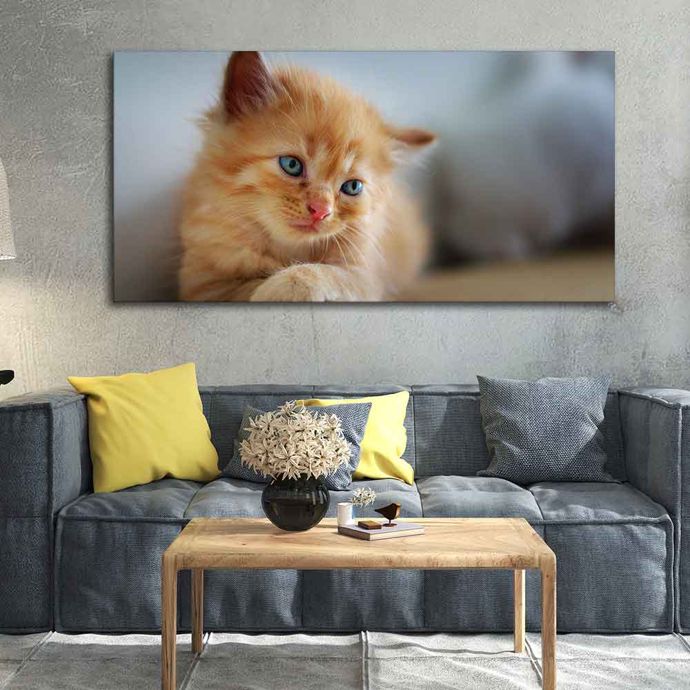 Beautiful Wall Painting of Cute Kitten - Image 5