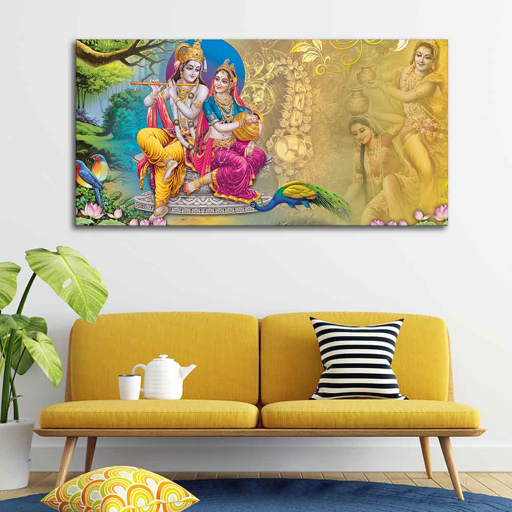 Beautiful Wall Painting of Lord Radha Krishna - Image 4