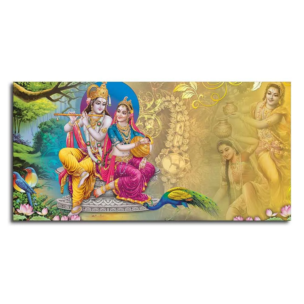 Beautiful Wall Painting of Lord Radha Krishna - Image 5