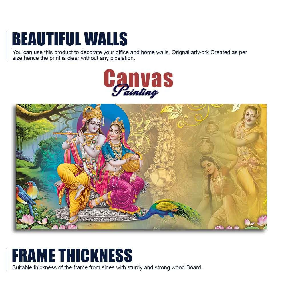Beautiful Wall Painting of Lord Radha Krishna - Image 6