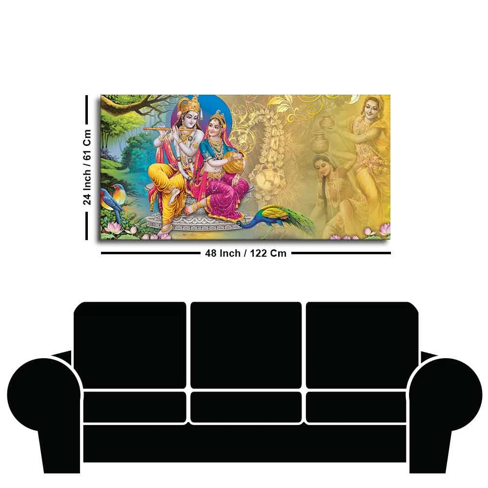 Beautiful Wall Painting of Lord Radha Krishna - Image 7