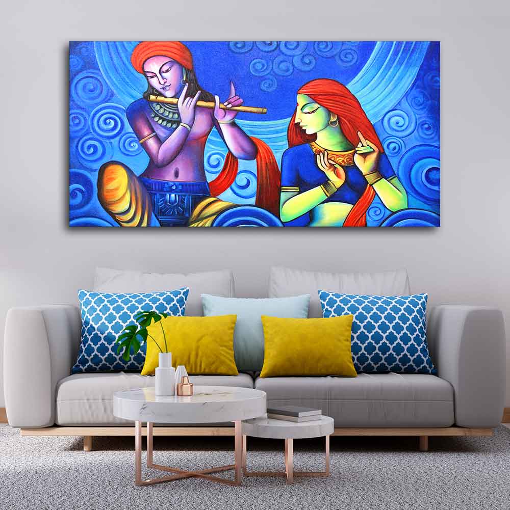 Beautiful Wall Painting of Radha Krishna - Image 3