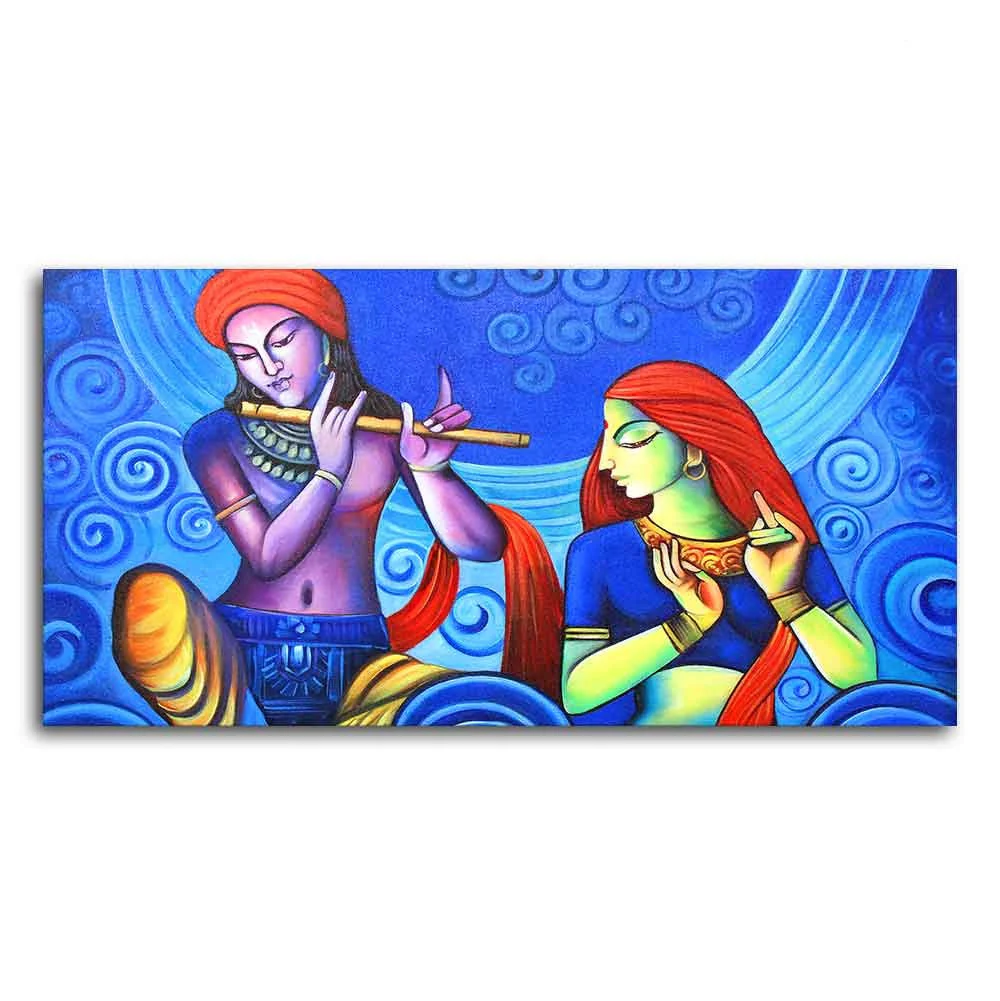 Beautiful Wall Painting of Radha Krishna - Image 5