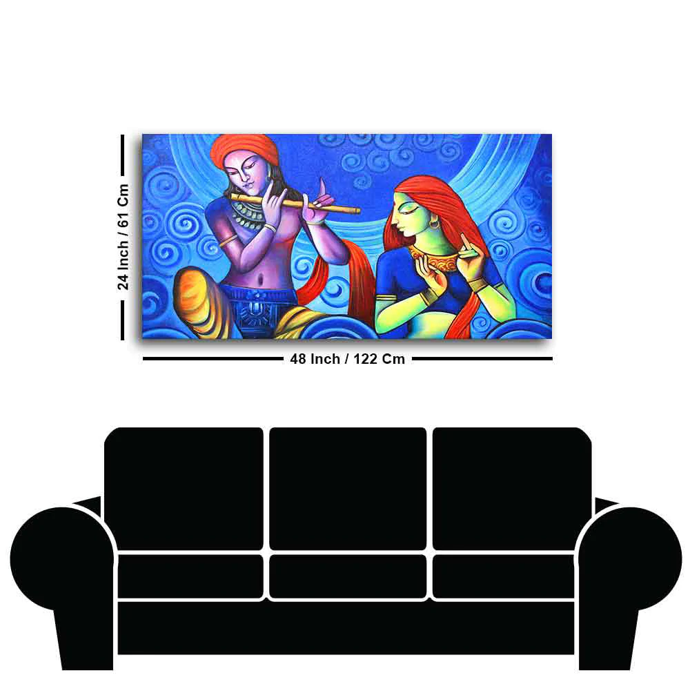 Beautiful Wall Painting of Radha Krishna - Image 7
