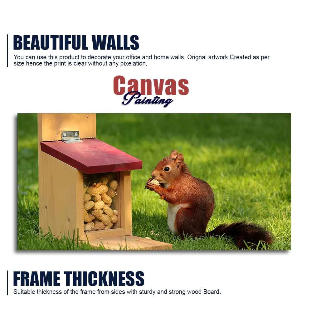 Beautiful Wall Painting of Squirrel Eating Food - Image 6