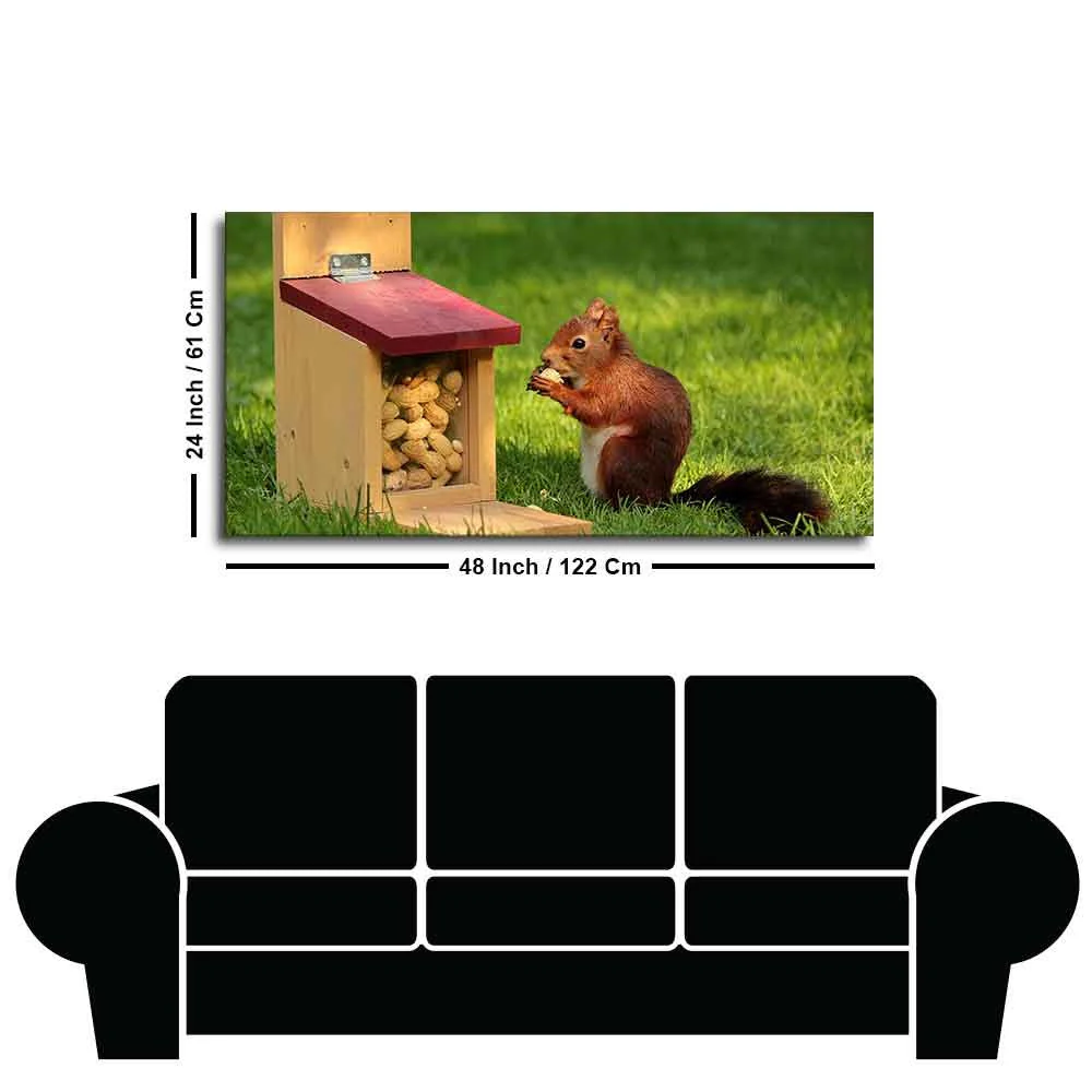 Beautiful Wall Painting of Squirrel Eating Food - Image 7