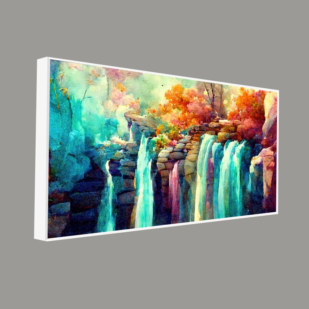 Beautiful Waterfall Scenery Canvas Wall Painting - Image 5