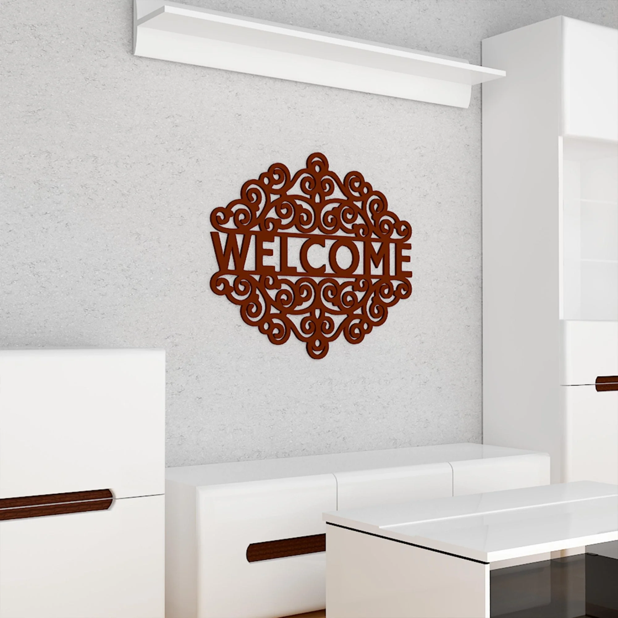 Beautiful Welcome Text Design Premium Quality Wooden Wall Hanging - Image 3