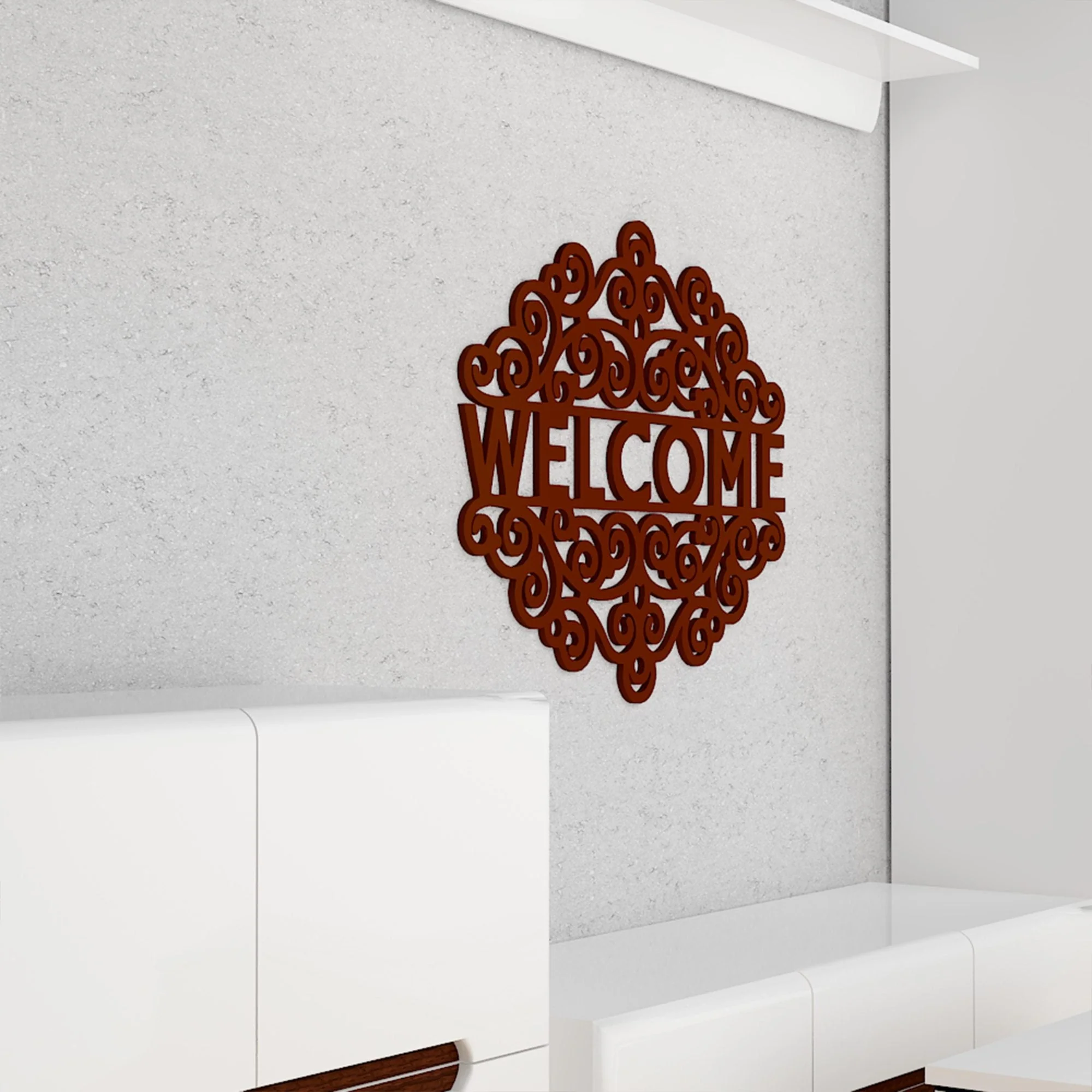 Beautiful Welcome Text Design Premium Quality Wooden Wall Hanging - Image 4