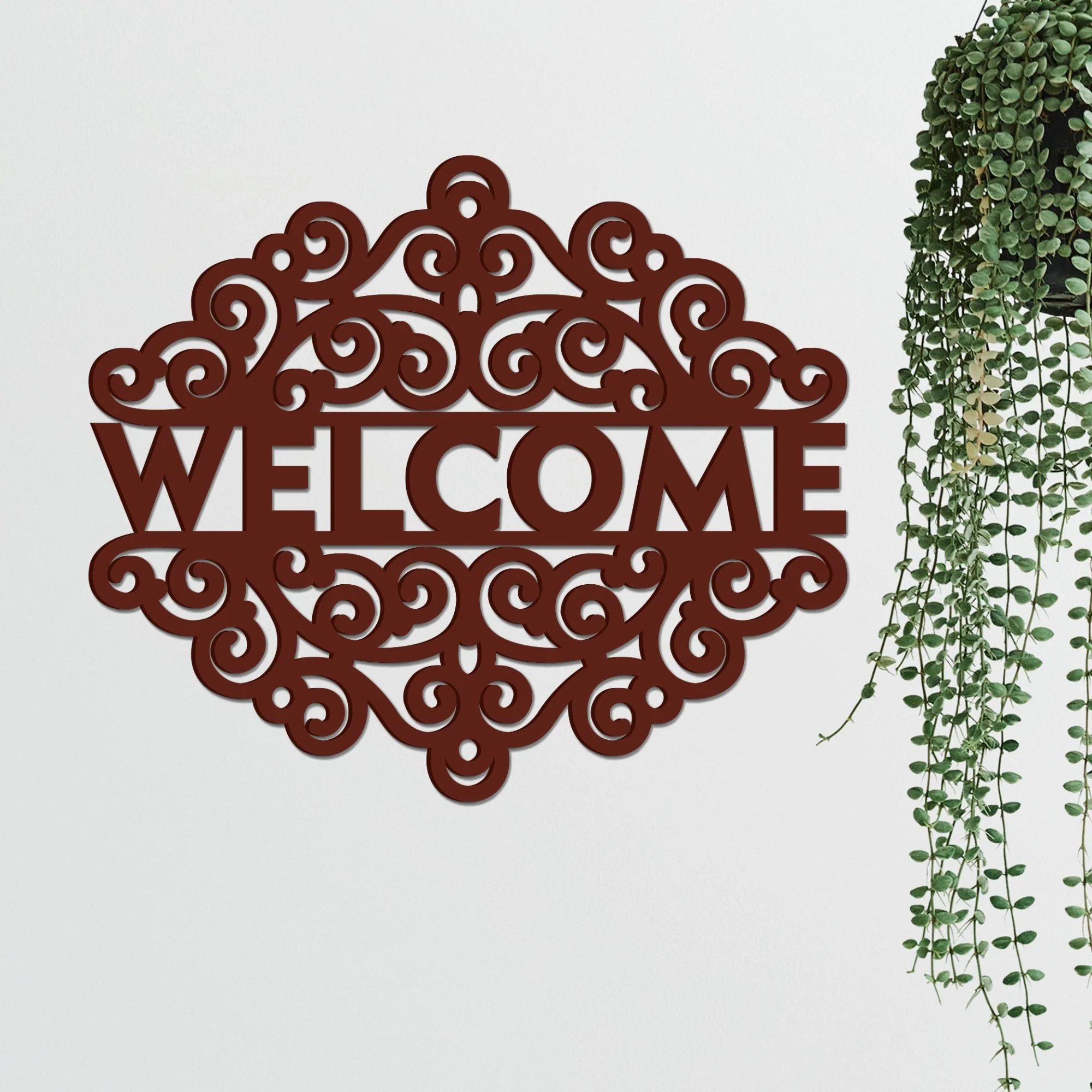 Beautiful Welcome Text Design Premium Quality Wooden Wall Hanging - Image 5
