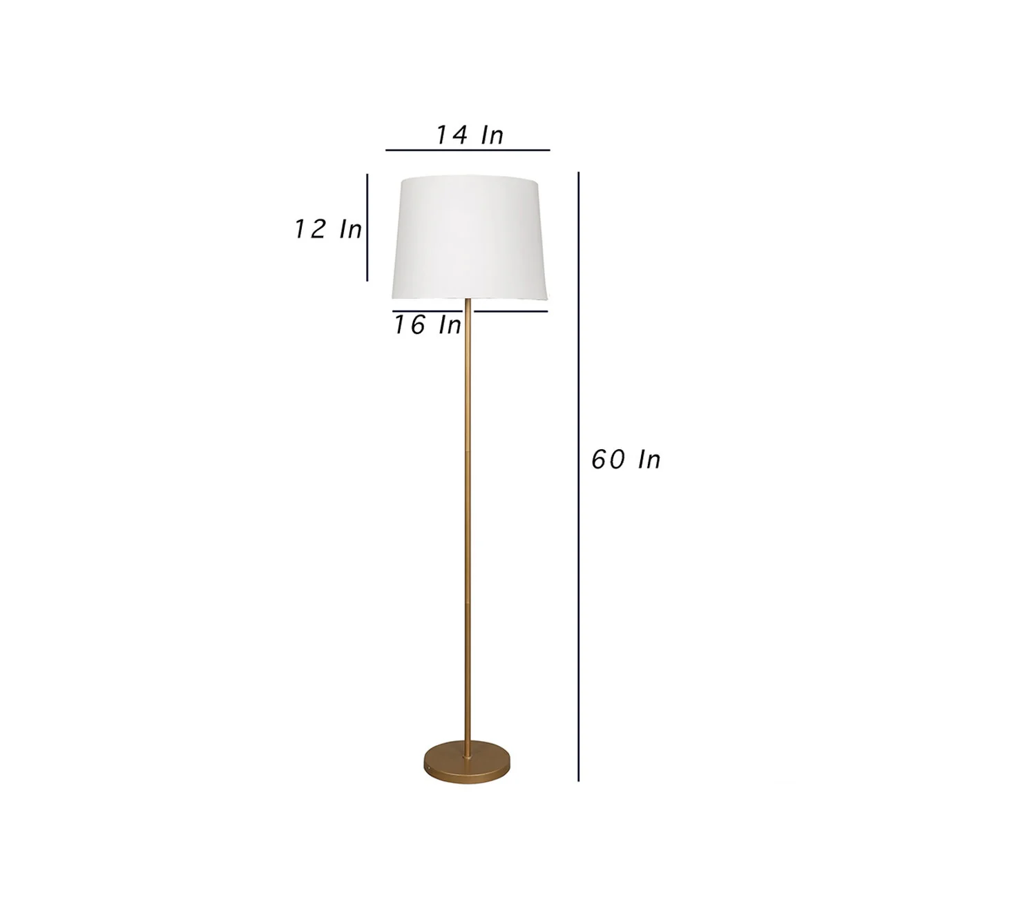 Beautiful White Color Metal Floor Lamp with Golden Base and Oval Shade - Image 4