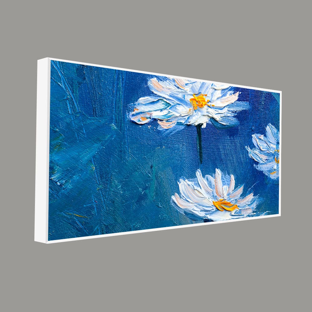 Beautiful White Flower Modern Design Premium Canvas Wall Painting - Image 5
