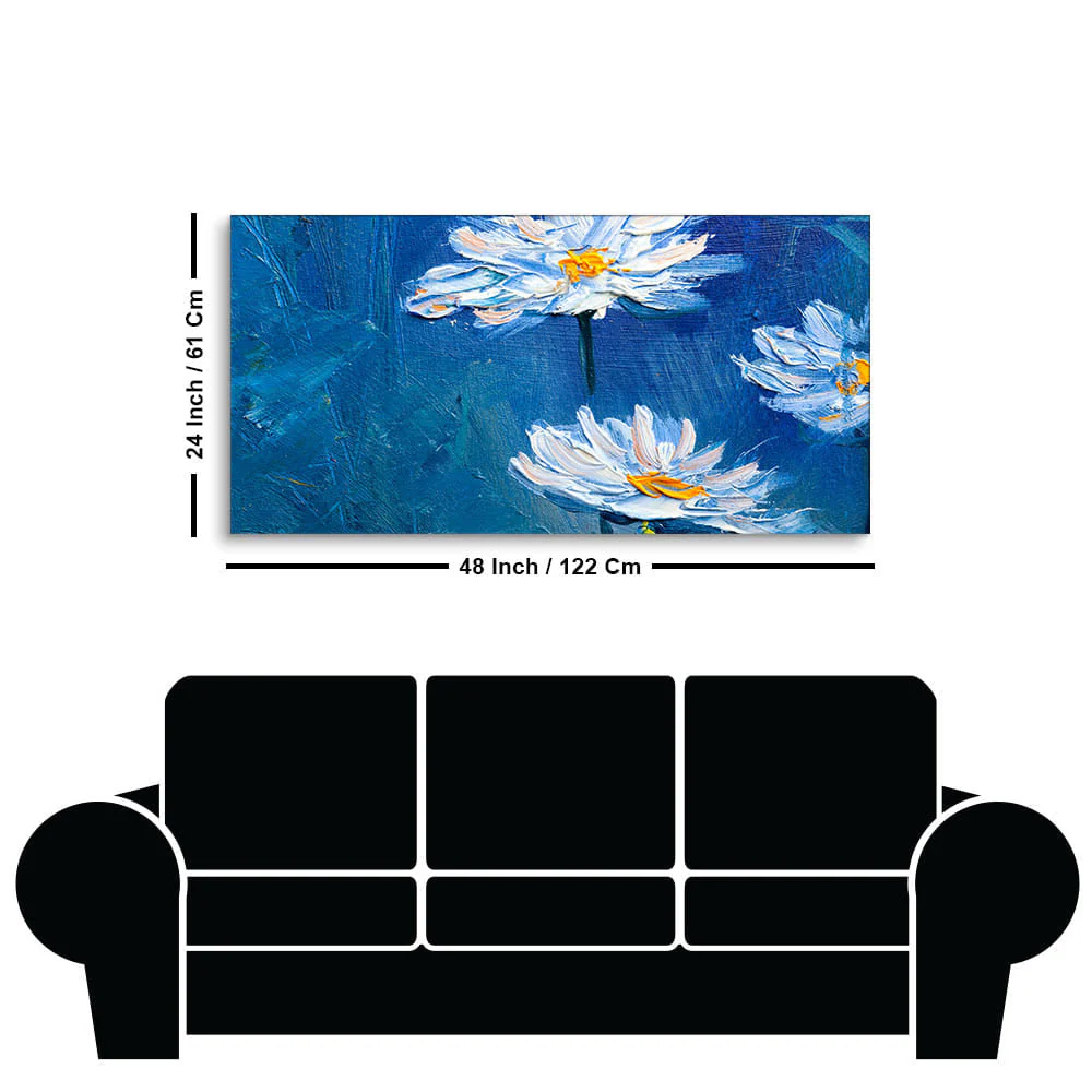 Beautiful White Flower Modern Design Premium Canvas Wall Painting - Image 7