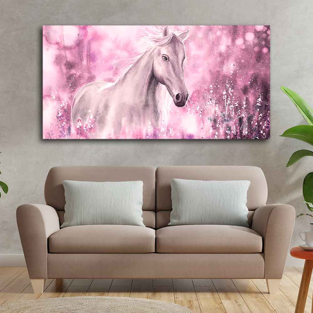 Beautiful White Horse Premium Wall Painting - Image 2