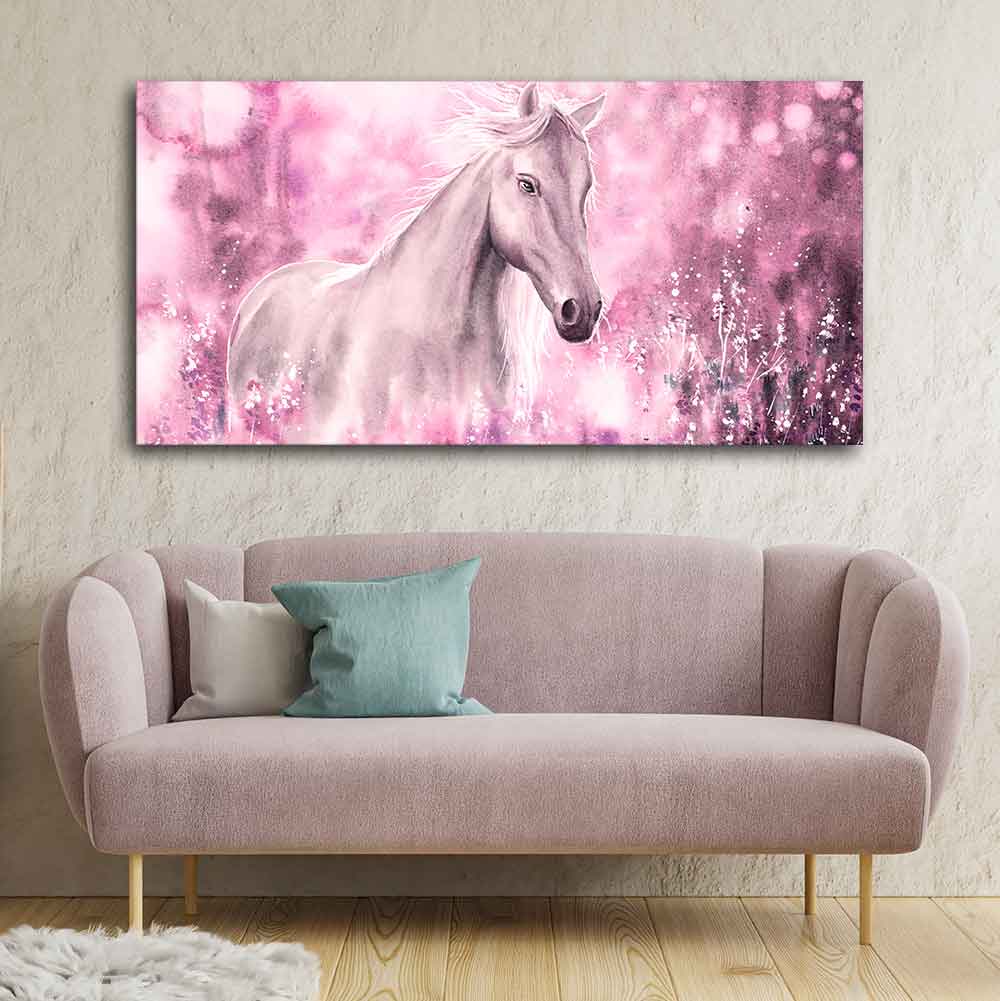 Beautiful White Horse Premium Wall Painting - Image 3