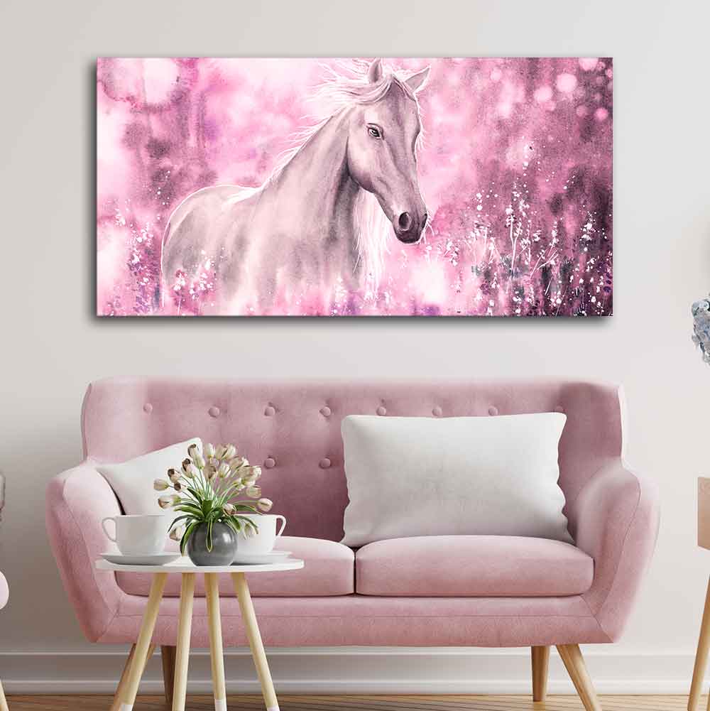 Beautiful White Horse Premium Wall Painting - Image 4