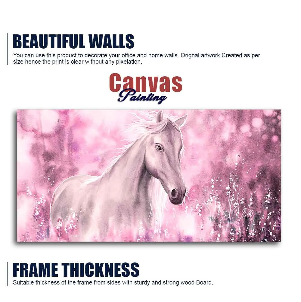 Beautiful White Horse Premium Wall Painting - Image 6
