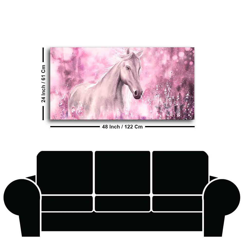 Beautiful White Horse Premium Wall Painting - Image 7