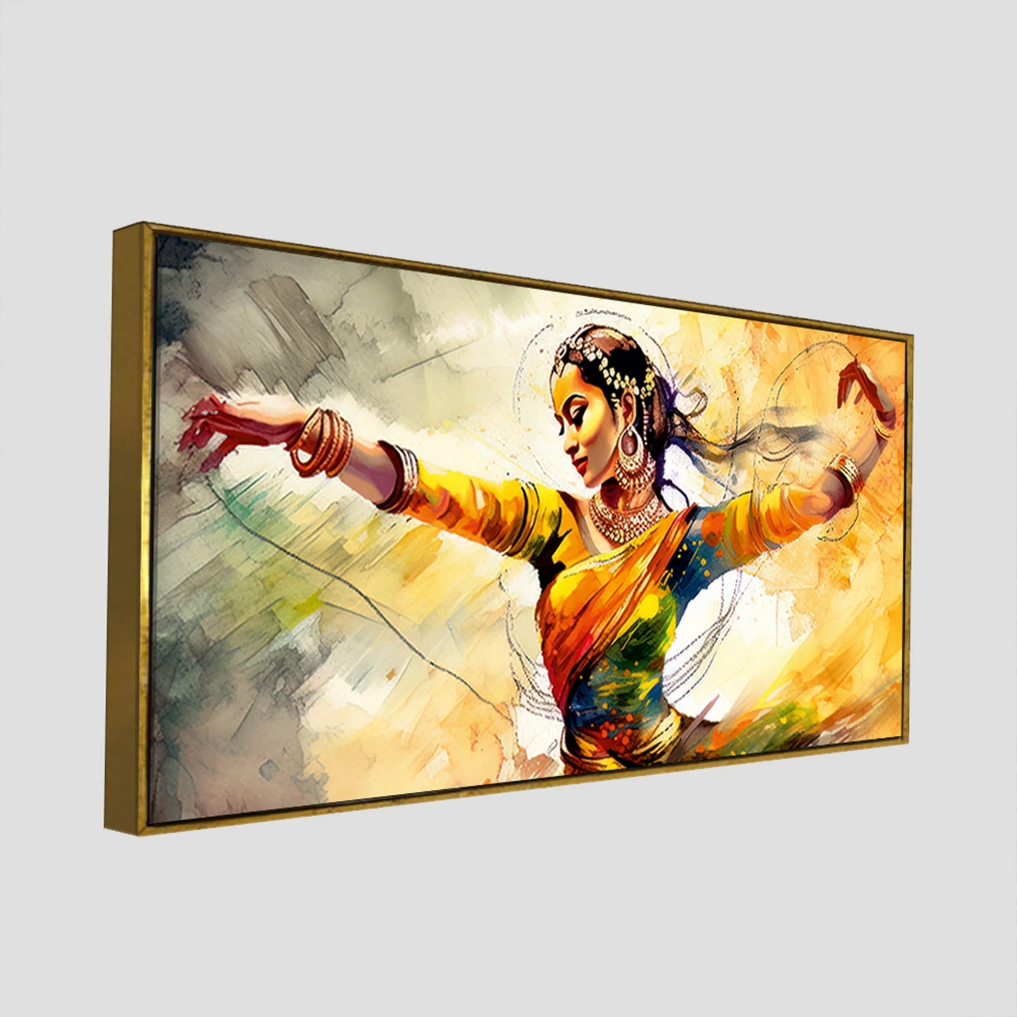 Beautiful Woman Dancing in Traditional Style Canvas Wall Painitng - Image 5