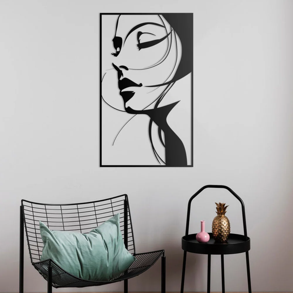 Beautiful Women Face Metal Art Frame Wall Decor - Image 2