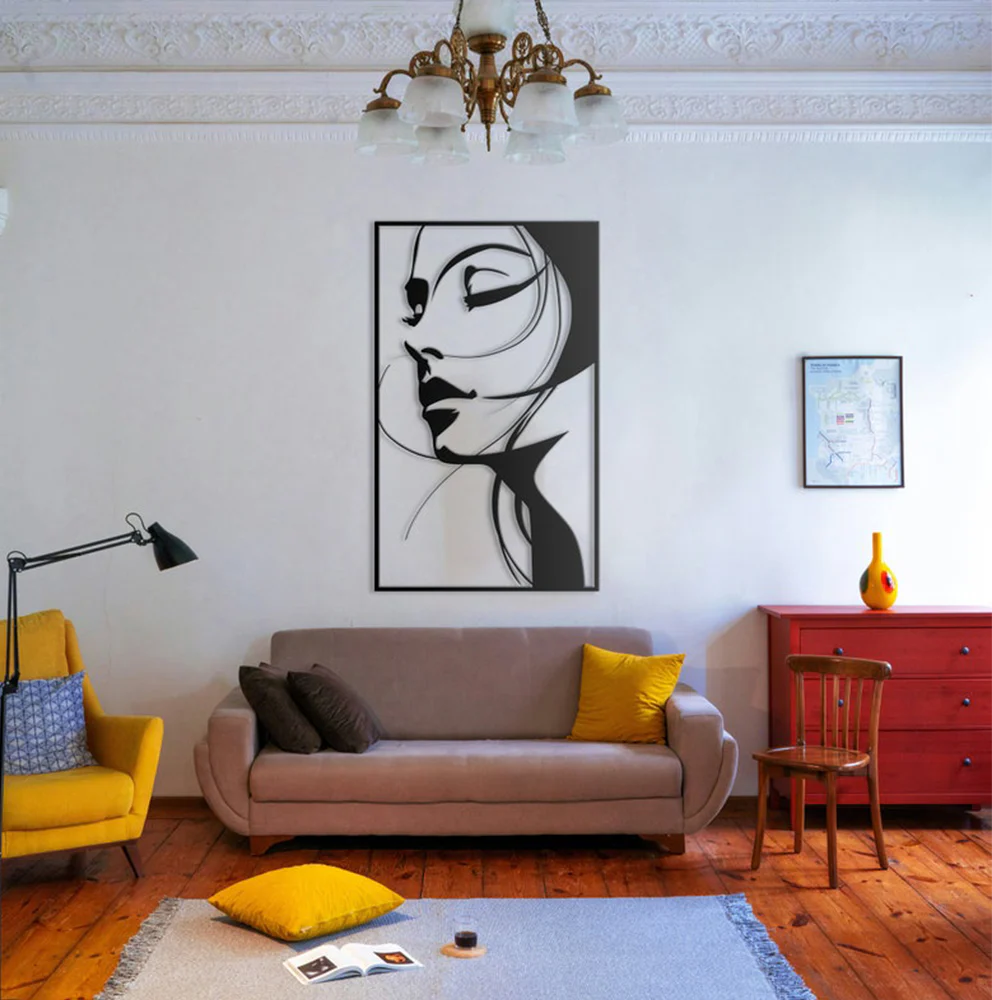 Beautiful Women Face Metal Art Frame Wall Decor - Image 3