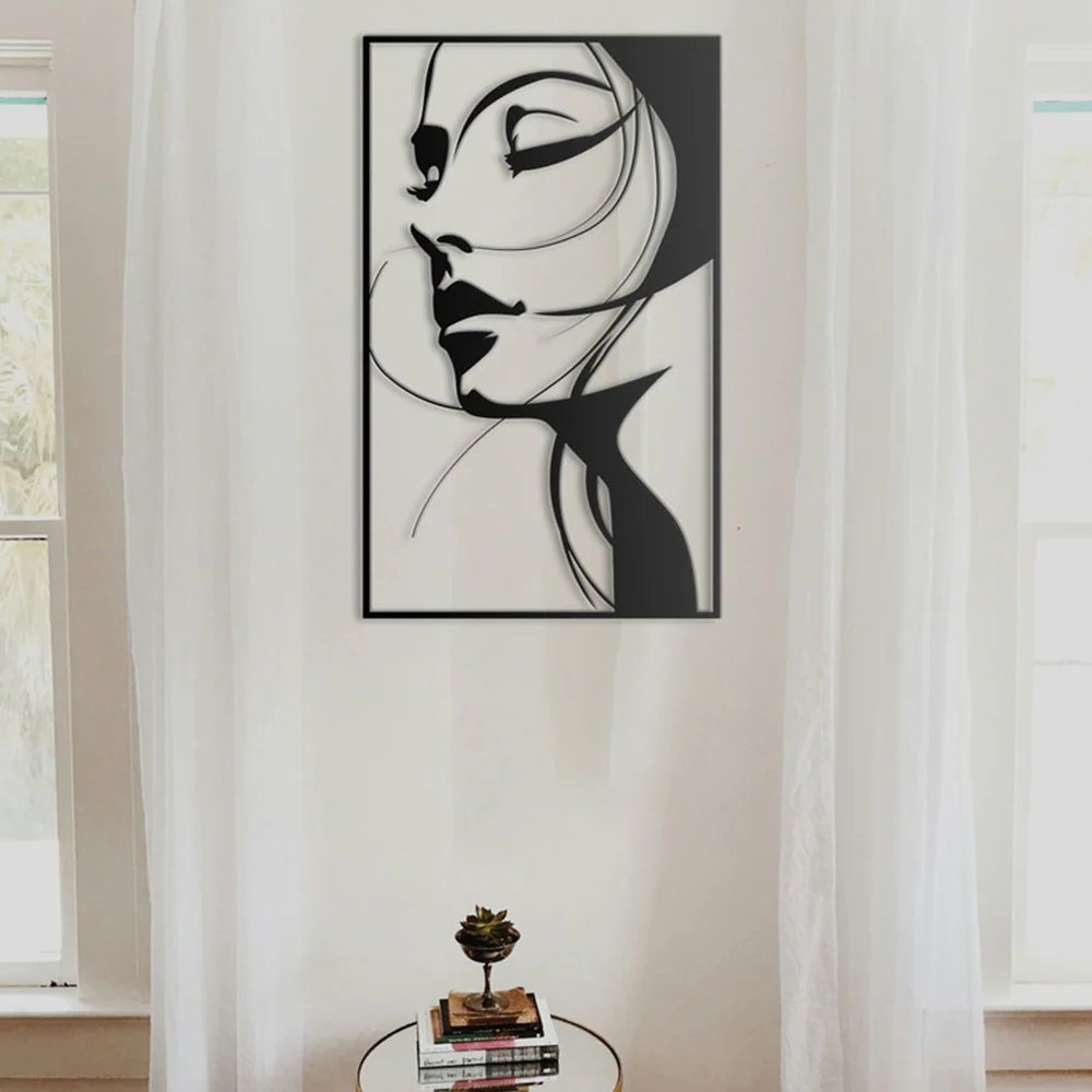 Beautiful Women Face Metal Art Frame Wall Decor - Image 4