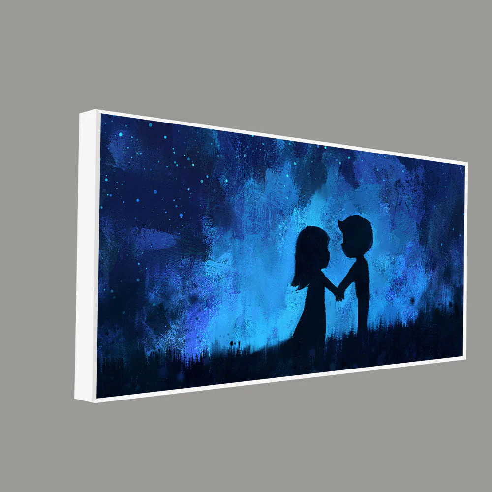 Beautiful Young Couple in Love Holding Hands Canvas Wall Painting - Image 5