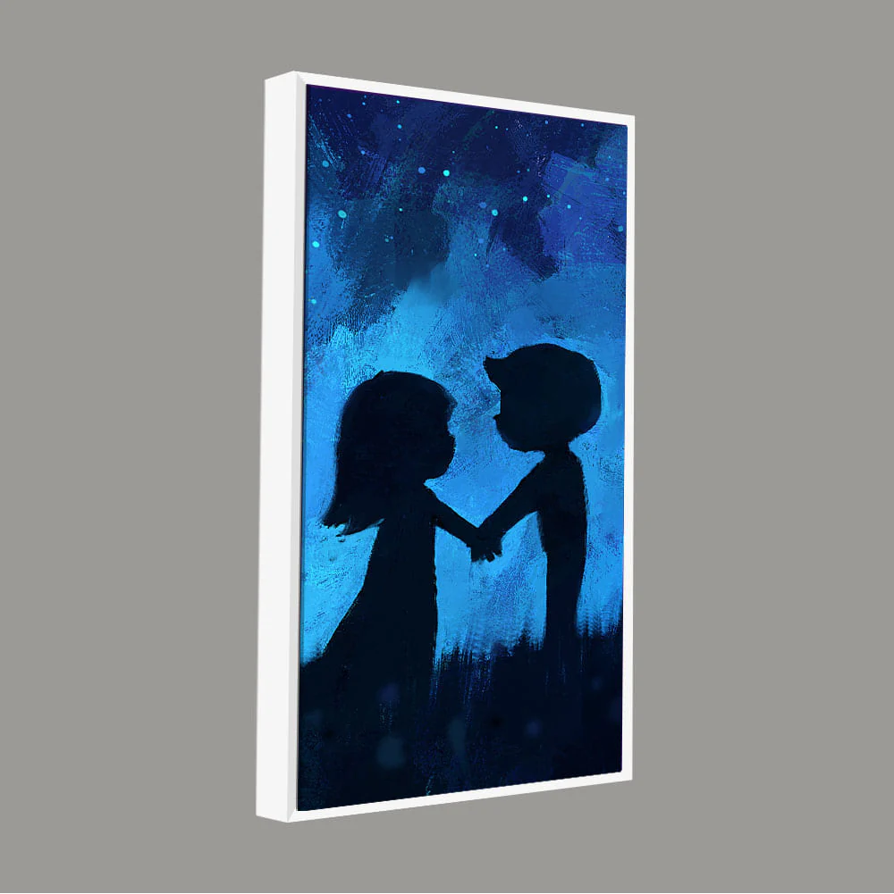 Beautiful Young Couple in Love Holding Hands Premium Canvas Wall Painting - Image 5